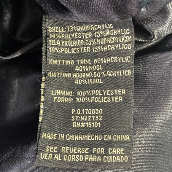 Alpine Studio Women's Faux Fur Knit Sleeves Winter Coat L Brown Full Zip Pockets - Picture 7 of 11